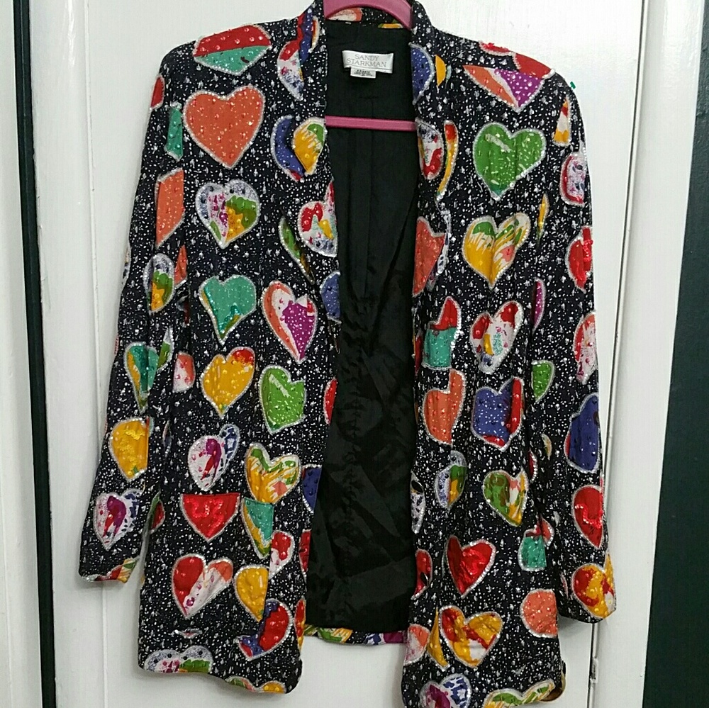 Sandy Starkman Sequin Heart Blazer